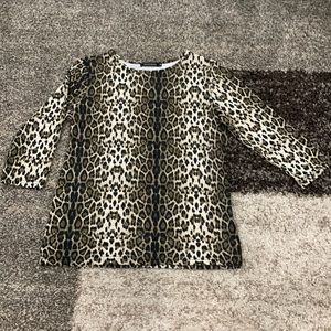 Nuggles brand leopard print layering top. Slinky/stretchy material size: M